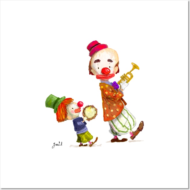 Two clowns. Wall Art by GarrinchaToonz